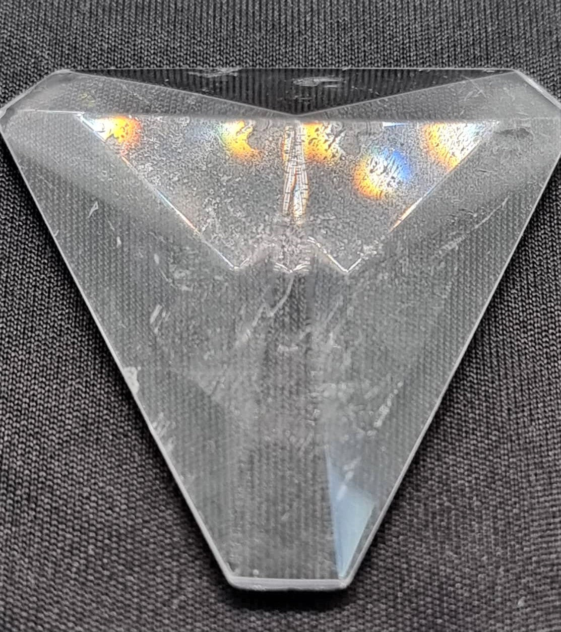 Clear Quartz Faceted Triangle